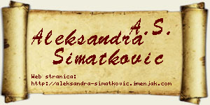 Aleksandra Simatković vizit kartica